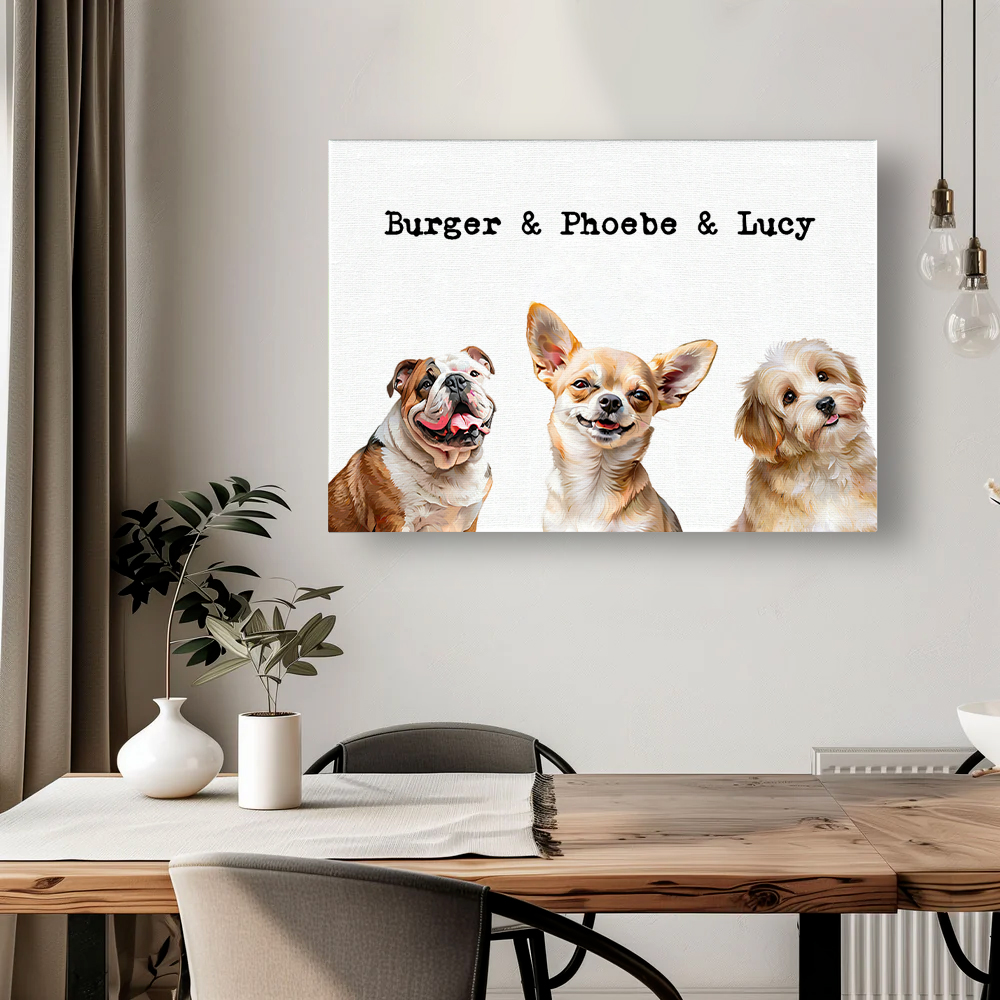 Pawfect2u modern Pet Canvas 3 pets Basic Canvas