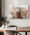 Pawfect2u watercolour Pet Canvas 3 pets Basic Canvas