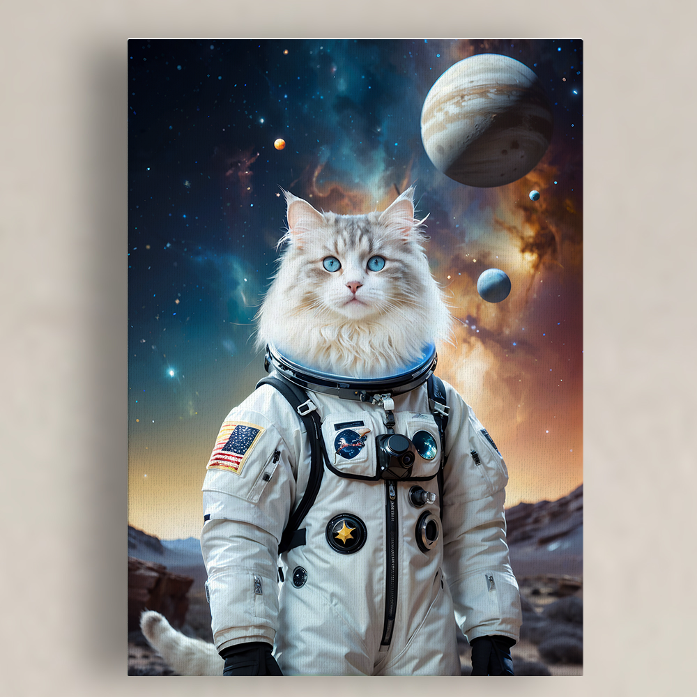 Pawfect2u Custom Pet Canvas modern cat astronaut Basic Canvas