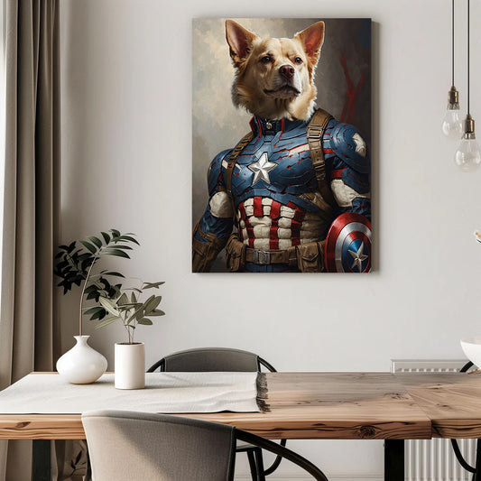 Pawfect2u Custom Pet Canvas captain america dog Basic Canvas