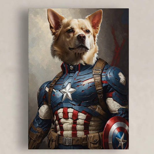 Pawfect2u Custom Pet Canvas captain america dog Basic Canvas