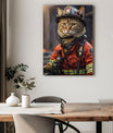 Pawfect2u Custom Pet Canvas firefighter cat Basic Canvas