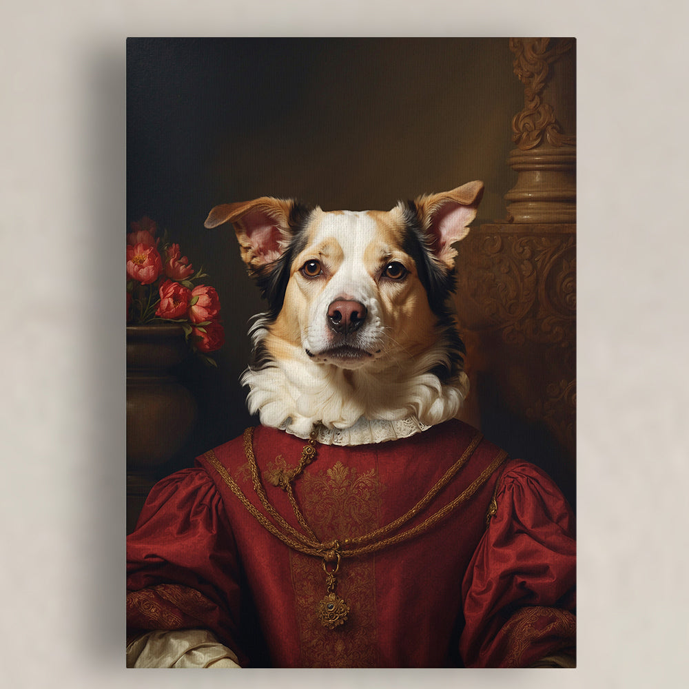 Pawfect2u Custom Pet Canvas lady renaissance dog Basic Canvas