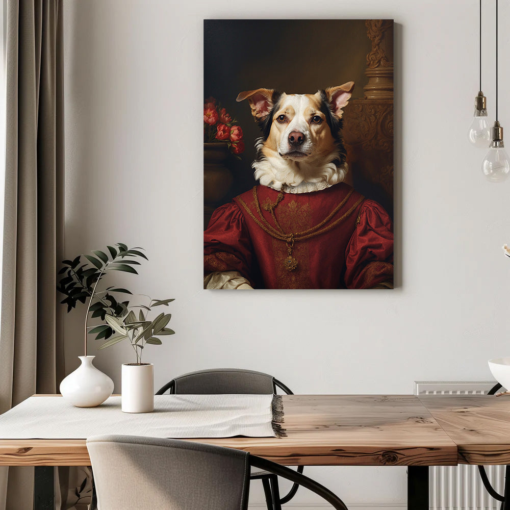 Pawfect2u Custom Pet Canvas lady renaissance dog Basic Canvas