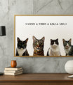 Modern Pet Portrait - Four Pets Framed Canvas