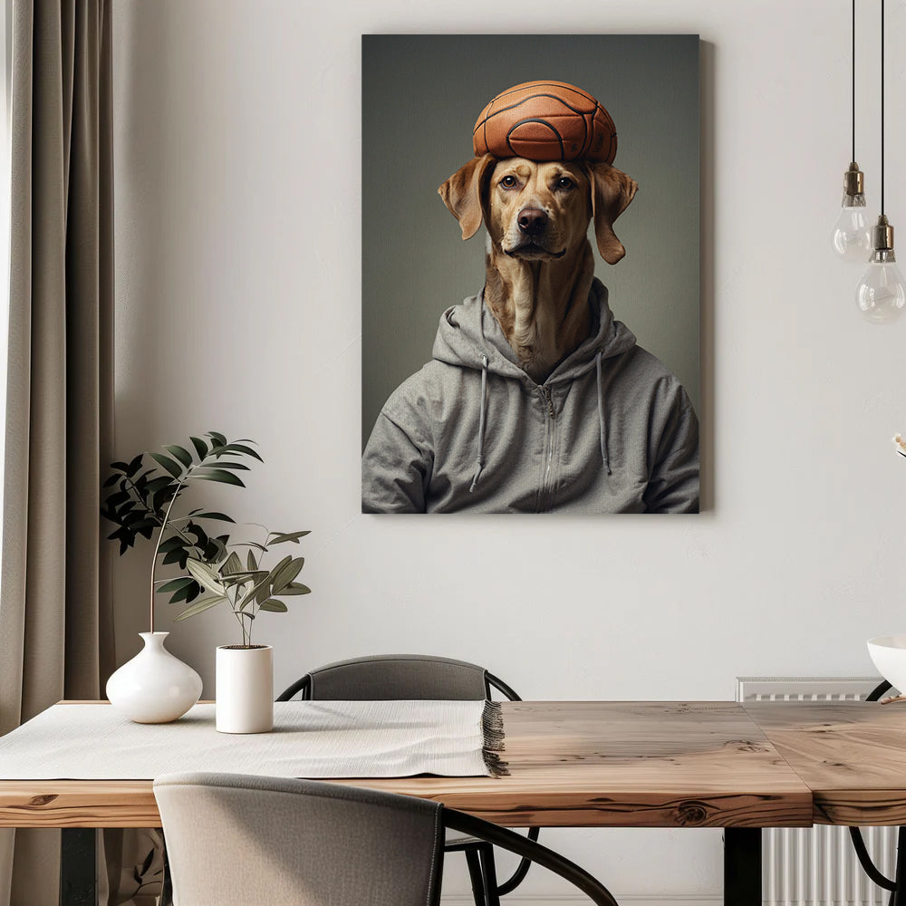 Pawfect2u Custom Pet Canvas basketball player dog Basic Canvas