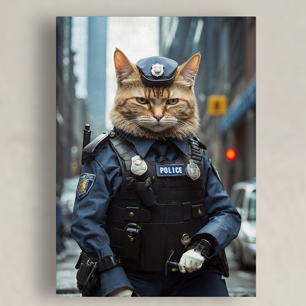 Pawfect2u Custom Pet Canvas police cat Basic Canvas