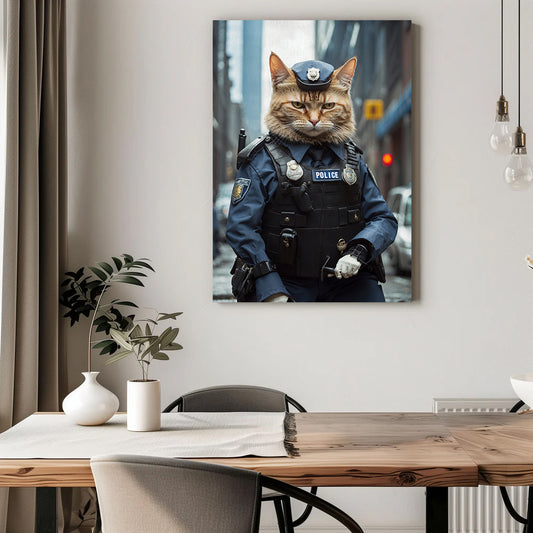 Pawfect2u Custom Pet Canvas police cat Basic Canvas