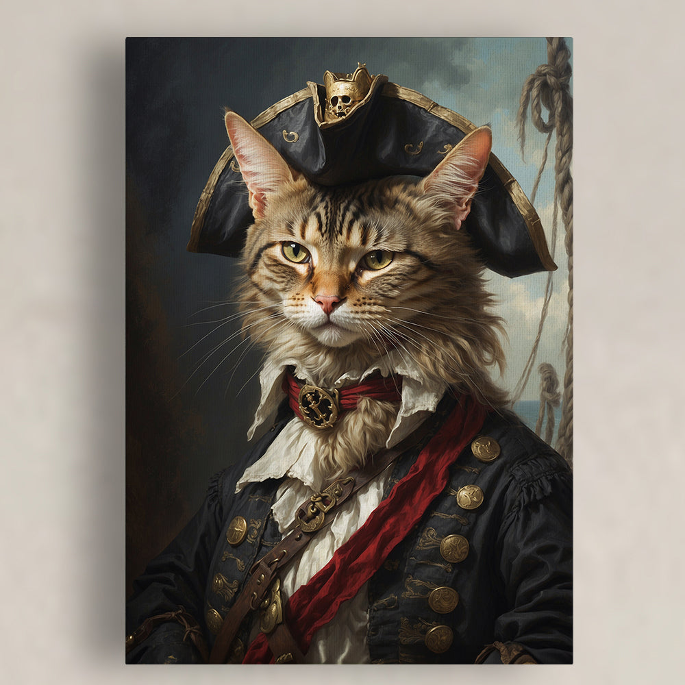 Pawfect2u Custom Pet Canvas The pirate cat Basic Canvas