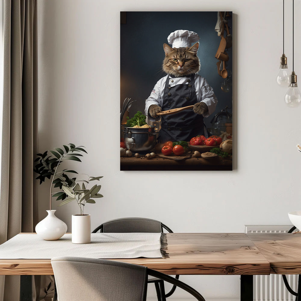 Pawfect2u Custom Pet Canvas The chef cat Basic Canvas