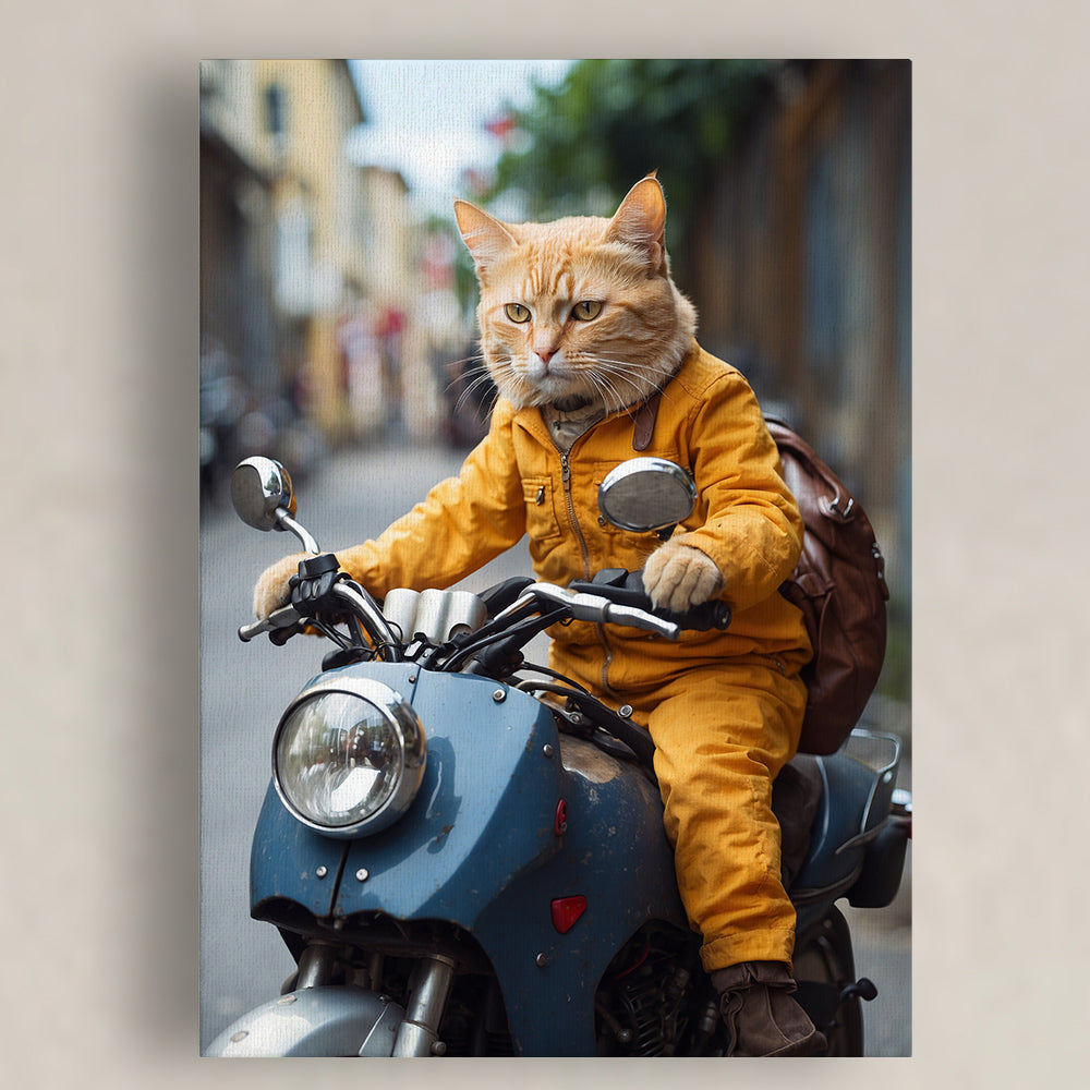 Pawfect2u Custom Pet Canvas The fire courier cat Basic Canvas