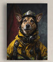 Pawfect2u Custom Pet Canvas The fire chief dog Basic Canvas